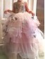 abordables robes de filles de fleur de plage-Robe de bal courte  mini Robe de demoiselle d&#039;honneur Robe de mariage Fête Filles Robe de bal mignonne Tulle avec broderie Plage Taille 3-16 ans