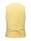 abordables Chalecos-Hombre Chaleco Vacaciones Diario Cita Moda Casual Primavera verano Botones Bolsillo Poliéster Cómodo Plano Recto 1 botón Escote en Pico Ajuste regular Negro Amarillo Azul cielo Azul Oscuro Chaleco