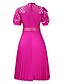 billige Simpel kjole-Dame Maxi Kjole A-linje Kjole Ensfarvet Fit And Flare Kjole Elegant Formelt Formelt Bryllup Gæst Cocktail Party Regulær Pasform Grafisk Kort Ærme Rund Hals Blush Pink Sort Hvid Pink Sommer