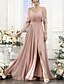 levne Šaty pro družičky-A-line šaty pro družičky v-výstřih  špagetová ramínka krátký rukáv elegantní podlahové délky chiffon s páskem  stuhou  sklady  řasením