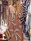 tanie Sukienki boho-Damskie Sukienka midi Codzienne sukienki Sukienka A line Sukienka Boho Elegancki Codzienny Urlop Codzienny Regularny Graficzny Rękaw 3/4 W serek Rumiany róż Khaki Zieleń wojskowa Lato