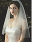 رخيصةأون حجاب-طرحة زفاف عصرية  أنيقة بمستوى واحد، طرحة كاتدرائية مع حافة تول