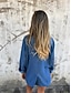 economico giacche casual-Per donna Giacca di jeans Traspirante Comodo Bottoni Tasche Informale Liscio Da mare Strada Da tutti i giorni Per uscire Standard Collo ripiegabile Standard Manica lunga Capispalla Nero Blu Estate