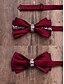 abordables Cravates et nœuds papillon pour hommes-nœud papillon en satin bordeaux avec ornement en cristal – accessoire formel élégant pour hommes pour les mariages, les fêtes et les événements spéciaux