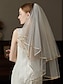 voordelige Bruidssluiers-Twee-laags Contemporary  Stijlvolle Bruidsluier Elleboogluiken met Fringe Tulle