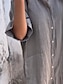 voordelige Jurken-Dames Lange jurk maxi-jurk Jurken van katoen en linnen 100% Katoen Shirtjurk Linnen Jurk Basic Casual Casual Dagelijks Vakantie Ruim Passend Effen Halve mouw Overhemdkraag blauw Groen Khaki Grijs