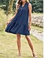 preiswerte Kleider für die Arbeit-Damen Minikleid Casual kleid Tank-Top Kleid Basic Brautkleider schlicht Urlaub Täglich Regular Fit Glatt Ärmellos Gekerbter Hals Schwarz Rosa Marineblau Grün Sommer