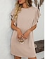 preiswerte T Shirt-Kleider-Damen Minikleid Casual kleid Minikleid A Linie Kleid Basic Geburtstag Urlaub Arbeit Casual Lockere Passform Streifen Gingan Kurzarm Rundhalsausschnitt Rosa Himmelblau Grün Khaki Sommer Frühling