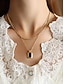 billige Kvinders halskæde-kvinders flerlags dobbeltkæde med sort rektangulær vedhængshalskæde - kan bæres separat, elegante damesmykker, velegnet til formelle og afslappede lejligheder