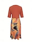 abordables Ensembles de robes-Femme Robe mi-longue Robe casual Robe Ensemble Robe Évasée Robe Trapèze mode Décontractées Vacances du quotidien Standard Graphic Demi Manches Col V Rose Claire Bleu Fuchsia Orange Eté