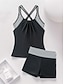 billiga Tankinis-Damens badkläder En-delad monokini baddräkt utan rygg magkontroll hög midja smal semester strandkläder blommigt randig halterneck axelbandslös baddräkt