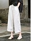 abordables Pantalón liso de lino y algodón-Mujer Pantalones cortos de lino y algodón Pantalones inspirados en el lino Pantalones de lino y algodón Moda Ropa de calle Básico Hasta el Tobillo Media cintura Plano Bolsillo Correa Comodidad Al