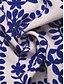 abordables mono-Mujer Normal Mono Activo Floral Manga Corta Escote Cuadrado Bolsillo Alta cintura Vacaciones Diario Ajuste regular Azul Piscina Verano