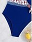billiga One-piece-baddräkter-Dam Badkläder En bit Monokini Baddräkt Öppen rygg Magkontroll Hög midja Smal Semester Standkläder Blommig V-hals Ärmlös Baddräkter