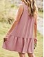 preiswerte Kleider für die Arbeit-Damen Minikleid Casual kleid Tank-Top Kleid Basic Brautkleider schlicht Urlaub Täglich Regular Fit Glatt Ärmellos Gekerbter Hals Schwarz Rosa Marineblau Grün Sommer