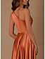 cheap Bridesmaid Dresses-A-Line Bridesmaid Dress One Shoulder Sleeveless Elegant Floor Length Charmeuse with Split Front / Ruching