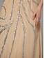 preiswerte Mit Jacke-Zweiteiler Eng anliegend Brautmutterkleid kleid hochzeitsgast Elegant Strahlend &amp; Funkelnd V Ausschnitt Knöchellänge Chiffon Pailletten Langarm mit Paillette 2025