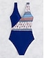 billiga One-piece-baddräkter-Dam Badkläder En bit Monokini Baddräkt Öppen rygg Magkontroll Hög midja Smal Semester Standkläder Blommig V-hals Ärmlös Baddräkter