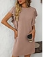 preiswerte T Shirt-Kleider-Damen Minikleid Casual kleid Minikleid A Linie Kleid Basic Geburtstag Urlaub Arbeit Casual Lockere Passform Streifen Gingan Kurzarm Rundhalsausschnitt Rosa Himmelblau Grün Khaki Sommer Frühling