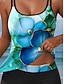 abordables Tankinis-Tankini deux pièces pour femmes maillot de bain boy leg dos nu vêtements de vacances plage ombre en U sans manches