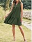 preiswerte Kleider für die Arbeit-Damen Minikleid Casual kleid Tank-Top Kleid Basic Brautkleider schlicht Urlaub Täglich Regular Fit Glatt Ärmellos Gekerbter Hals Schwarz Rosa Marineblau Grün Sommer
