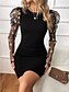 tanie mini czarna sukienka-Damskie Sukienka mini Czarna sukienka Bodycon Elegancja Elegancki Seksowny Bufka Urlop Impreza Codzienny Regularny Jednokolorowe Długi rękaw Półgolf Czarny Biały Niebieski Lato Wiosna Jesień