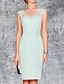 preiswerte Mit Jacke-Zweiteiler Eng anliegend Brautmutterkleid kleid hochzeitsgast Kirche Elegant V Ausschnitt Knie-Länge Chiffon 3/4 Ärmel mit Stickerei 2025