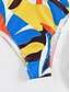 billiga One-piece-baddräkter-Dam Badkläder En bit Monokini Baddräkt Öppen rygg Magkontroll Hög midja Smal Semester Standkläder Geometrisk V-hals Ärmlös Baddräkter