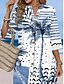 economico Abiti hawaiani-Per donna Mini Abito Vestito Casual Elegante Essenziale Casual Vacanza Quotidiano Vestibilità regolare Geometrico Tropicale Manica 3/4 Collo alla coreana Blu Estate Primavera