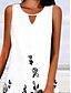 voordelige Bloemenjurken-Dames Mini-jurk A lijn jurk Slipdress Off-the-shoulder jurk Stijlvol Casual Vakantie Dagelijks Normale pasvorm Bloemig Mouwloos Strakke ronde hals Zwart Wit Wijn blauw Zomer
