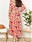 voordelige Onder 129,99 $-Jurkje Moeder van de Bruid Jurk Elegante Informele V-hals Vloerlengte Polyester Lange Mouw met Knopen Bruiloft Gasten Jurk