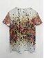 billiga Konst &amp; Design t-shirt-Dam T-shirt Nyans Ledigt Kortärmad Rund hals Vanliga toppar Dagligen Mönster Purpur Beige Sommar