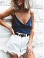 voordelige Damestanktops &amp; hemdjes-Dames Camisole Tank Top Effen Kleur Elegante Stijlvolle Mouwloze Schouder Reguliere Tops Dagelijkse Rugloos Marineblauw Groen Zomer