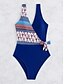 billiga One-piece-baddräkter-Dam Badkläder En bit Monokini Baddräkt Öppen rygg Magkontroll Hög midja Smal Semester Standkläder Blommig V-hals Ärmlös Baddräkter