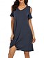 ieftine Rochie simplă-Rochie mini pentru femei Rochie înfășurată Rochie tip T-shirt Rochie tip Tee Rochie de culoare solidă Rochie tip shift Rochie Off The Shoulder Casual Vacanță Casual Zilnică Ajustare regulată Grafic