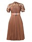 billige Simpel kjole-Dame Maxi Kjole A-linje Kjole Ensfarvet Fit And Flare Kjole Elegant Formelt Formelt Bryllup Gæst Cocktail Party Regulær Pasform Grafisk Kort Ærme Rund Hals Blush Pink Sort Hvid Pink Sommer