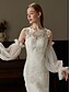 baratos Luvas de Casamento-Luvas de Renda até o Cotovelo Estilo Elegante  Clássico Com Cor Pura Luva de Casamento  Festa
