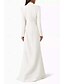 cheap Tuxedo Dresses-Mermaid / Trumpet Mother of the Bride Dress Tuxedo Dress Elegant High Split V Neck Floor Length Satin Long Sleeve with Slit
