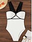 billiga One-piece-baddräkter-Dam Badkläder En bit Monokini Baddräkt Öppen rygg Magkontroll Hög midja Smal Semester Standkläder Ensfärgat Halterneck Ärmlös Baddräkter