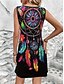 economico Abiti Boho-Per donna Mini Abito Vestito Casual Vestito Canotta Abito Boho Bohemien Vacanza Vintage Vacanza Quotidiano Vestibilità regolare Piuma Senza Maniche Girocollo Nero Viola Estate