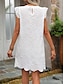 abordables Vestidos casuales blancos-Mujer Mini vestido Vestido blanco Vestido informal Elegante Casual Vacaciones Casual Diario Ajuste regular Plano Sin Mangas Cuello Barco Blanco Verano