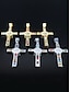 abordables Joyas para hombres-Collar de cruz de acero inoxidable chapado en oro para hombre con piedras preciosas multicolores: colgante religioso, cadena elegante para uso diario, regalos para ocasiones religiosas