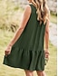 preiswerte Kleider für die Arbeit-Damen Minikleid Casual kleid Tank-Top Kleid Basic Brautkleider schlicht Urlaub Täglich Regular Fit Glatt Ärmellos Gekerbter Hals Schwarz Rosa Marineblau Grün Sommer