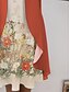 ieftine rochie florală-Rochie de absolvire pentru femei Rochie midi Rochie din chiffon Rochie Shift Rochie de vară Elegantă Vintage Zilnic Fit larg Floral cu mânecă scurtă Gât rotund Roșu ruginit Vară Primăvară Toamnă