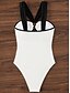 billiga One-piece-baddräkter-Dam Badkläder En bit Monokini Baddräkt Öppen rygg Magkontroll Hög midja Smal Semester Standkläder Ensfärgat Halterneck Ärmlös Baddräkter