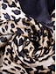 abordables Robes de plage-Maillots de bain pour femmes Couverture Maillot de bain Boutons Vacances Plage Léopard Col V Manche Longue Maillots de bain