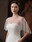 billige Brudesjaler-Bridal&#039;s Wraps Elegante Voiler  Sheers Korte Ermer Tulle Bryllup Wraps Med Faux Perle Bryllup Vår  Høst