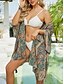 preiswerte Strandkleider-Damen-Badeanzüge Cover Up Badeanzug Knöpfe Urlaub Strandbekleidung Paisley V-Ausschnitt Langärmelige Badeanzüge