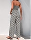 billiga print jumpsuit-Dam Vanligt Jumpsuits Aktiv Ensfärgat Ärmlös Axelbandslös Ficka Hög midja Semester Dagligen Normal Svart Sommar