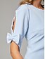 economico Matrimonio Informale / Di Giorno-Abito madre della sposa a sheath  colonna elegante semplice scollo gioiello corto  mini chiffon maniche corte con fiocco(i) abiti a tinta unita